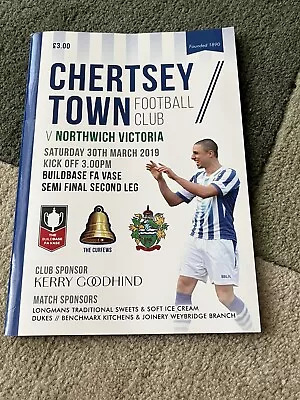 £0.50 • Buy Chertsey Town V Northwich Victoria FA Vase 2019 Semi Final Programme