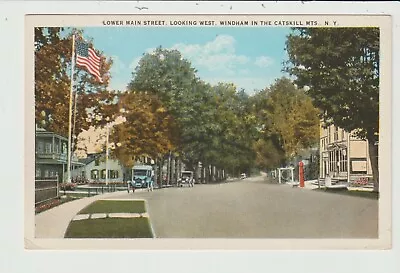 Postcard Main Street  Gas Pumps Windham In The Catskill Mts. New York • $11.98