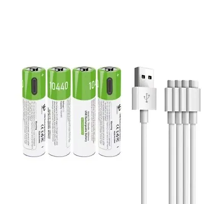 4PCS Rechargeable Battery USB 750mWh 10440 3.7V Type C Cable Charger Toy • $42