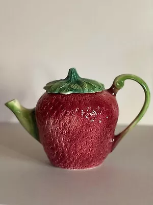 Vintage Strawberry Teapot ~ Handpainted In Italy By Bresolin • $18.99