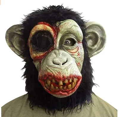 Zombie Chimp Mask Deluxe Fancy Dress Adult Size  • £14.99