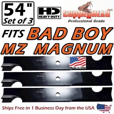 Copperhead 3-pack 54  Hd Bad Boy Mz Magnum Mower Blades 038-0005-00 -made In Usa • $49.95