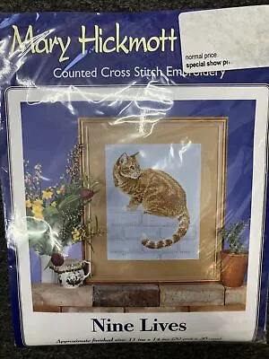 Mary Hickmott Cross Stitch Kit 'Nine Lives' • £15