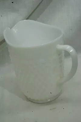 Anchor Hocking Hobnail Milk Glass Pitcher Measures 8 Inches X 5 Inches • $15