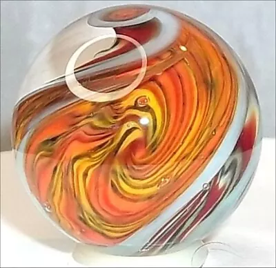 Randel Art Glass MARBLE CORKSCREW TWISTY TWISTED VORTEX Ribbon 7/8  RAG HandMade • $18.99