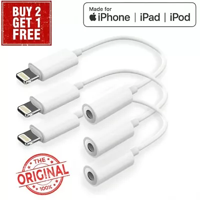 Genuine Adapter For IPhone To 3.5mm Jack Connector Cable Aux All IOS Devices • £2.49