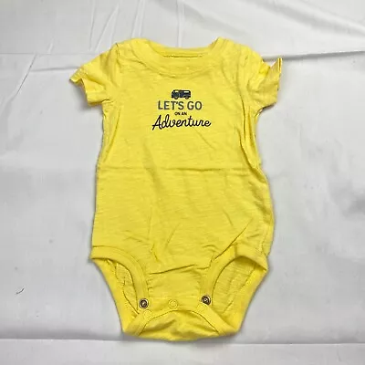 Carter's Baby Size 12 Months Yellow Lets Go On An Adventure Romper Jumper Van • $8.97