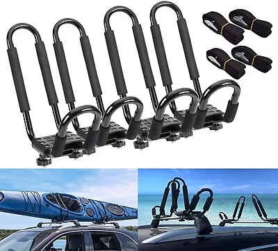 Kayak Roof Rack 2 Pair J Bars Rack Kayak Carrier Heavy Duty Kayak Canoe • £44.99