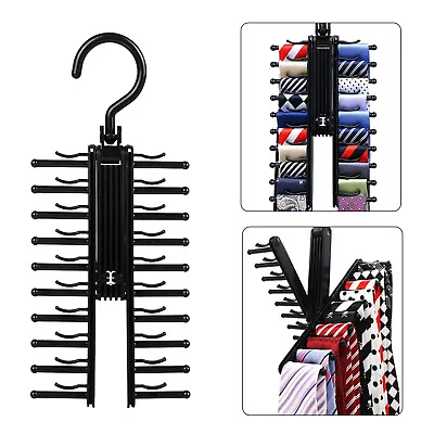 $9.48 • Buy Adjustable X Neck Tie Rack Hanger Non-Slip Belt Compact Closet Holder Organizer