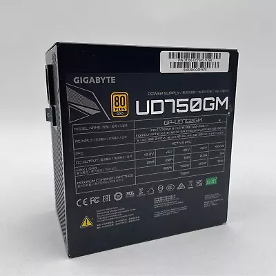 GIGABYTE GP-UD750GM 750W 80 Plus Gold Certified Fully Modular Power Supply • $19.95