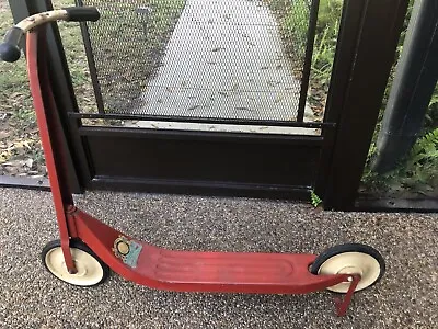 Vintage Wee Wheelers Scooter Push Style 2 Wheel Metal Red • $109.99