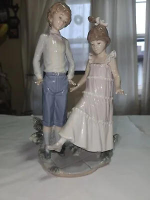 $110 • Buy Lladro Porcelain Figurine - #5426 One, Two, Three, Boy & Girl Dancing - 10¼ Inch