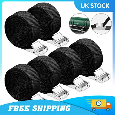 6PCS Heavy Duty Ratchet Tie Down Straps Car Roof Rack Belts Quick Release 2.5M • £6.99