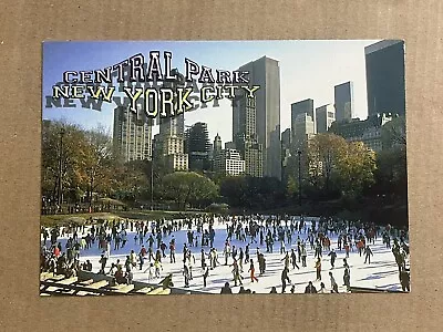 Postcard New York City NY Ice Skating Rink Central Park Vintage NYC • $3.99