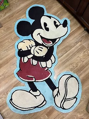 Rare Vintage Disney Mickey Mouse Rug Carpet 60” Free Shipping • $144.99