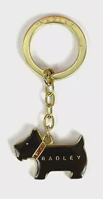 Radley Dark Grey Enamel Scottie Dog Keyring Or Handbag Charm Used • £8.95