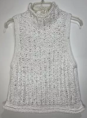 Moth For Anthropologie Crochet High Neck Ivory Sleeveless Tank Top Medium • $24.83