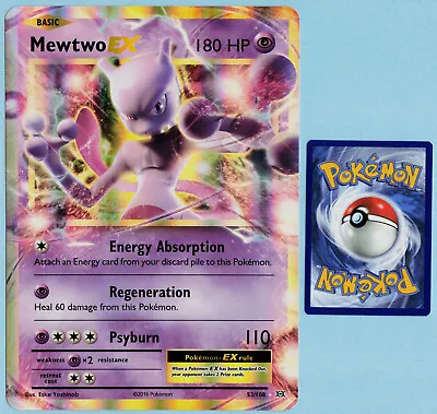 Pokemon Card JUMBO Mewtwo EX XY Evolutions 52/108 Holo Rare EX Oversized • $4.99