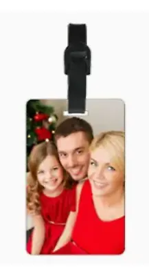 Personalised Own Photo Double Sided Luggage Tag Baggage Label Name Address Pram • £7.99