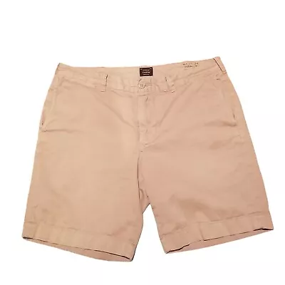 J Crew Mens Sz 34 X 9 Stanton Chino Shorts Twill Khaki 100% Cotton Retail $75 • $15