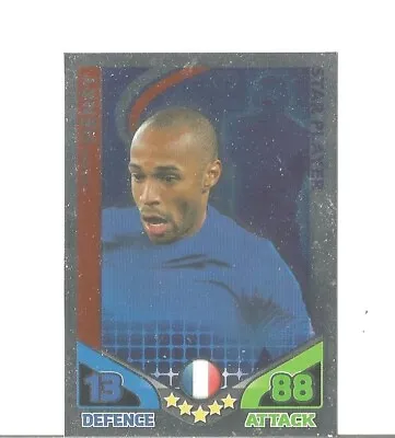 Match Attax 2010 S. Africa World Cup Star Player Thierry Henry Of France • £1.10