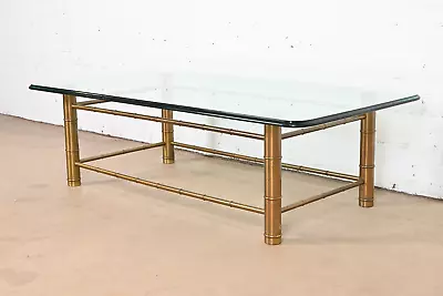 Mastercraft Mid-Century Modern Hollywood Regency Bamboo Form Cocktail Table • $2495