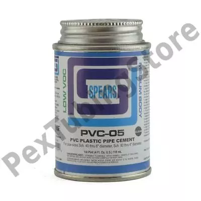 4 Oz (1/4 Pint) Primerless PVC Cement W/ Dauber Med. Body Fast Set Clear • $9.57