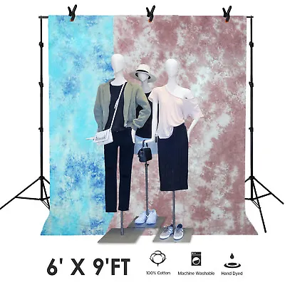 2 SET Photo Studio 6' X 9' Ft Muslin Backdrop Photography Background Stand Kit • $70.12