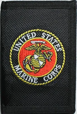 United States Marines Logo Tri-fold Wallet Black USMC • $11.99