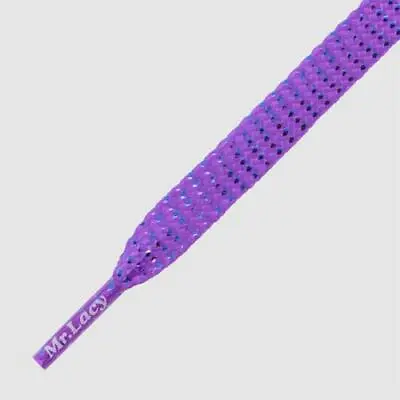 Mr Lacy - Flatties - Purple Chrome Shoelaces - 130cm Length 10mm Width Skate • £2