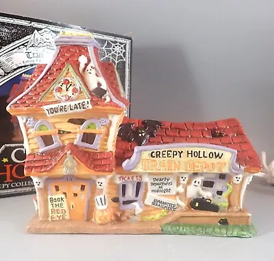 Creepy Hollow Train Station Halloween New Midwest Of Cannon Falls Ltd Edition • $33.99