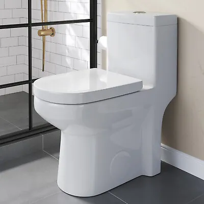 Dual Flushing 0.8/1.6 GPF One-Piece Toilet For Bathrooms High Efficiency Flush • $198.99