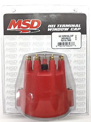 MSD 8433 RED Distributor Cap W/ Wire Retainer For Chevy V8 HEI • $58.99