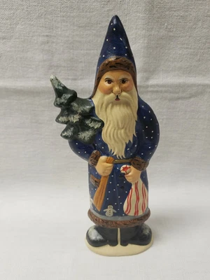 $200 • Buy Vaillancourt Chalkware Blue Father Christmas Switch And Snowmen On Coat Signed 