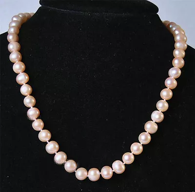 8-9MM Real Natural Pink Akoya Cultured Pearl Jewelry Necklace Long 20  • $11.69