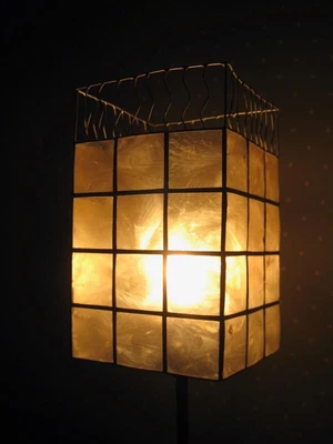 Pearly Capiz Shell Lamp Shade   Square  9 Inches Tall • £14.95