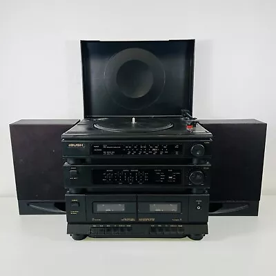 Vintage Bush MS768 Twin Deck Stereo Midi System Record Cassette And Speakers • £49.95