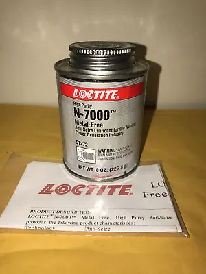 LOCTITE® N-7000 High Purity Metal-Free Anti-Seize 51272 Lubricant 8 OZ (226.8g) • $19.99