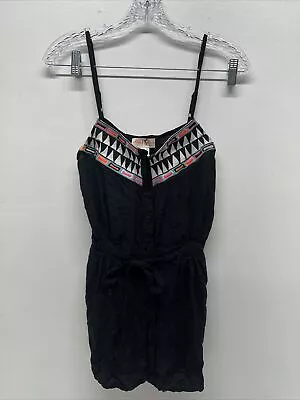 Mara Hoffman Swim Romper Playsuit Coverup Embroidered Button Down Black S Small • $29.99