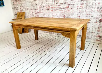 Contemporary Square Leg Extendable Modern Rustic Farmhouse Kitchen Dining Table • £945