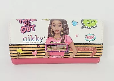 Nikky By Nicole Lee 'Take Me Out' Trifold Wallet Button Snap Card Organizer Pink • $24.99
