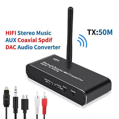 HiFi DAC Digital To Analog Audio Converter Bluetooth 3.5MM AUX Wireless Adapter • $21.92