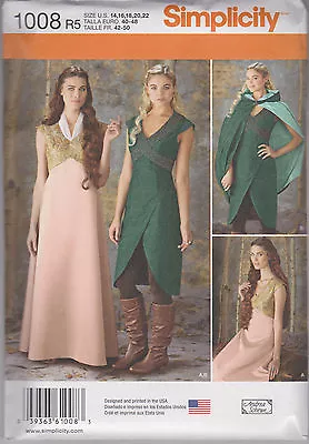 Sewing Pattern Dress & Cape - Game Of Thrones Style  Size 14 - 22 # 1008 • £12.55