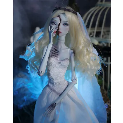 Zombie Bride BJD Doll 1/4 Girl Resin Ball Jointed Eyes Face Makeup Wigs Clothes • £157.79