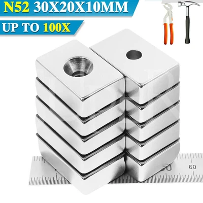 N52 Super Strong Magnets Block Rare Earth Cuboid Neodymium 30mm×20mm×10mm Magnet • $319.99