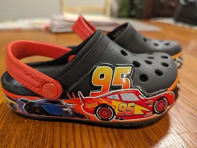 Crocs Disney Pixar Cars Shoes Childs Size C8 95 Lightning McQueen Black • $26.50