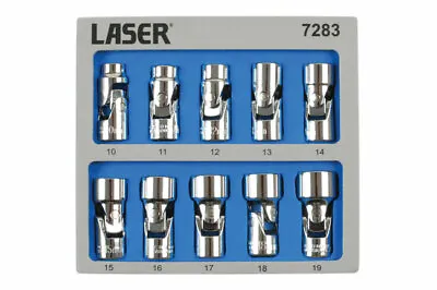 Laser 7283 Universal Joint UJ Socket Set 3/8  10pc In Foam 10mm - 19mm • £45.12