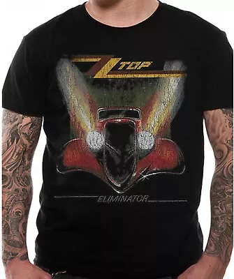 ZZ Top Eliminator T-Shirt Official Album Cover Vintage Distressed Black SMLXLXXL • £14.48