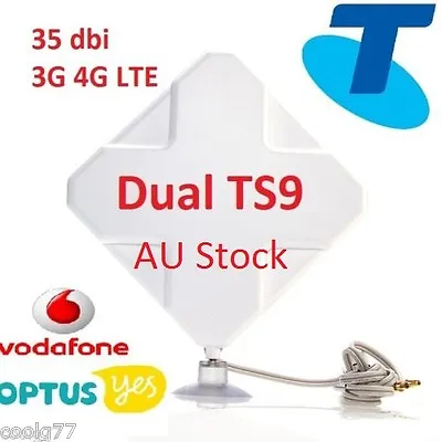 35dBi 4G LTE ANTENNA For OPTUS HUAWEI B818 MOBILE HOTSPOT MODEM ROUTER -2xTS9 • $69.50