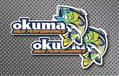 $6.50 • Buy 2x Okuma 5  Decals Stickers Tackle Box Fishing Boat Tournament Sponsor Line Reel